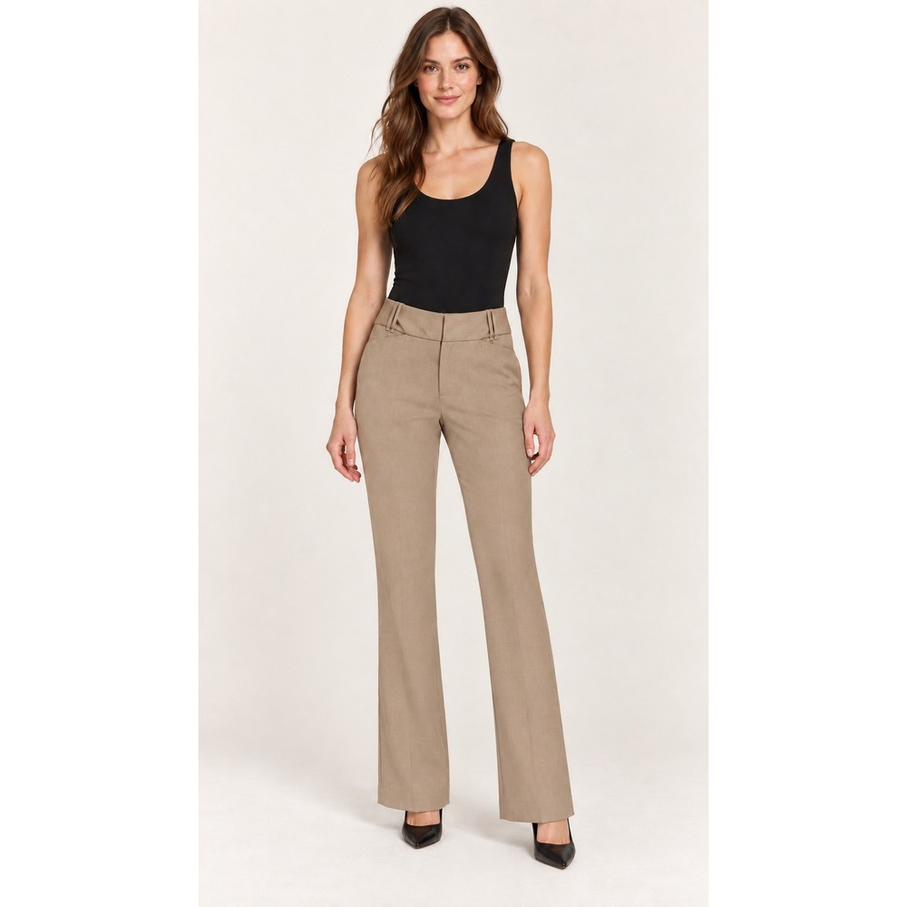 The Limited Cassidy Fit Pants 2R Tan Flare Leg Trousers Business Casual Khaki